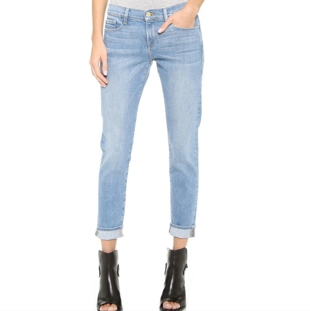 Frame Le Garcon Mid-Rise Straight Cuffed Denim Jeans-NWT